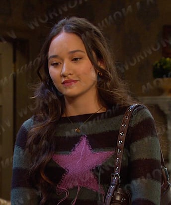 Sophia's green striped star sweater on Days of our Lives