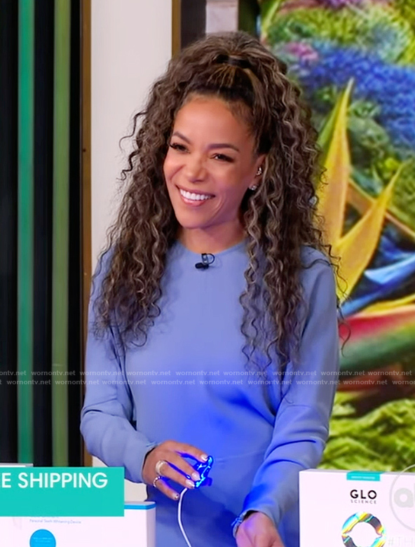 Sunny's blue long sleeve dress on The View
