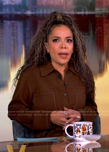 Sunny's brown belted jumpsuit on The View