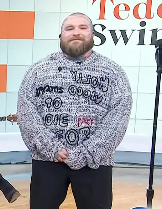Teddy Swims' gray cardigan on Today
