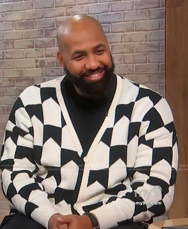 Troy Millings's check print cardigan on Sherri