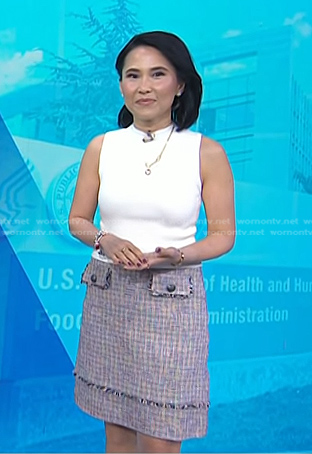 Vicky's mixed media tweed dress on Today