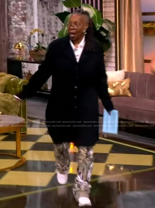 Whoopi's camo print cargo pants on The View