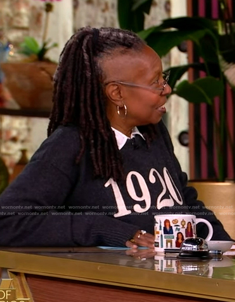 Whoopi's 1920 print sweater on The View