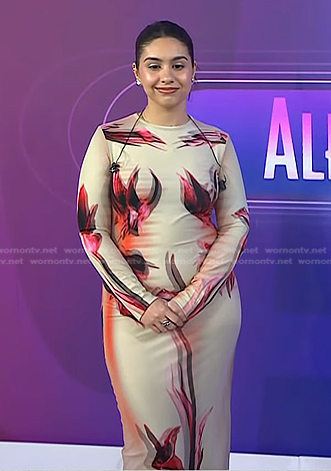 Alessia Cara's white floral print maxi dress on Today