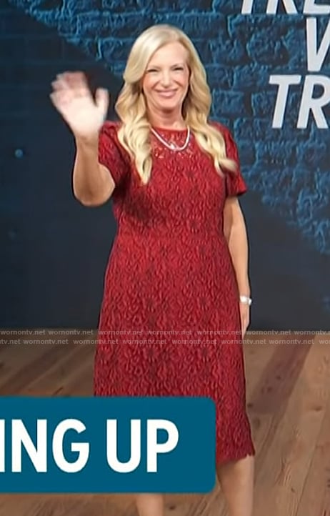 Alison Triessl's red lace dress on Access Hollywood