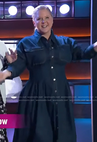 Amy Schumer's denim shirtdress on The Kelly Clarkson Show