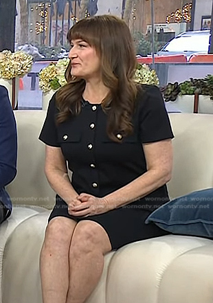 Ana Gasteyer's black button front dress on Today