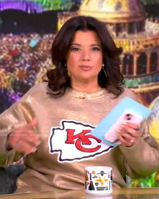 Ana's gold KC metallic sweater on The View