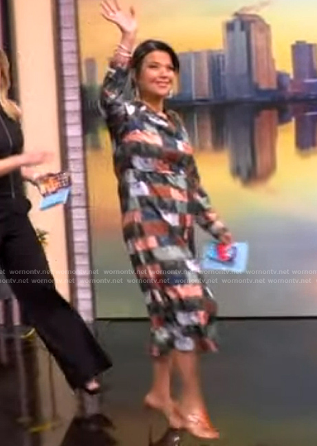 Ana's printed check shirtdress on The View