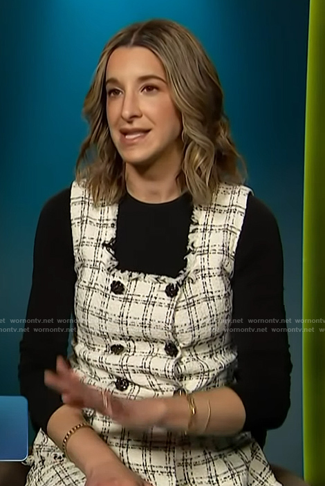 Andrea Lavinthal's tweed top on Access Hollywood