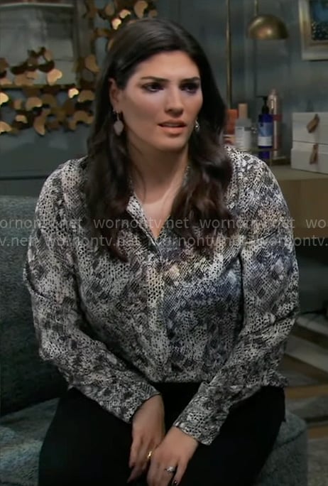 Brook Lynn's snake print blouse on General Hospital