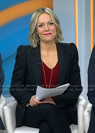Dylan's black puff sleeve blazer on Today