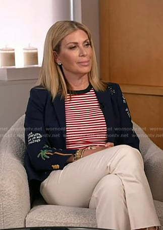 Jill's navy embroidered blazer on Today