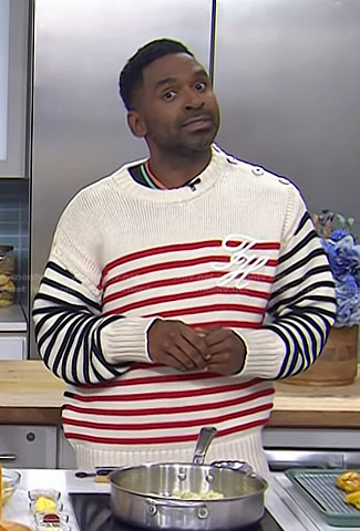 Justin's stripe knit sweater on Today