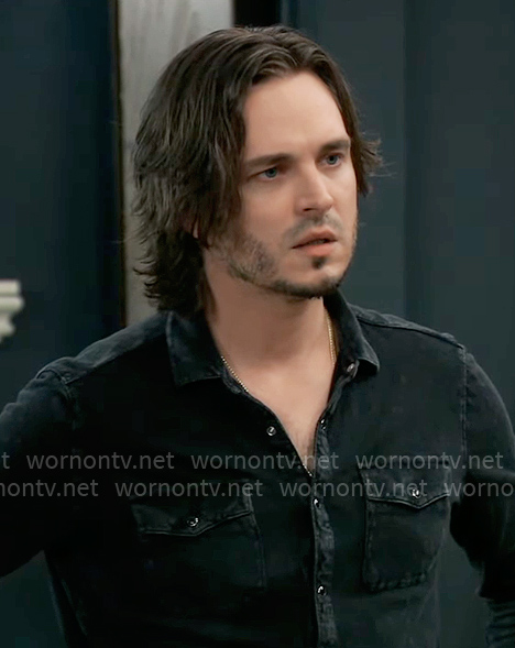 Lucky's black button down shirt on General Hospital