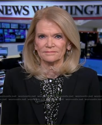 Martha's black floral blouse on Good Morning America