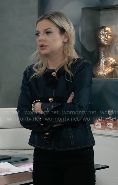 Maxie's denim jacket with bows on General Hospital