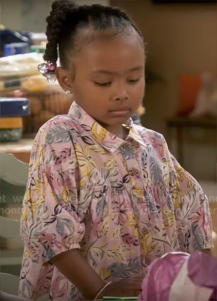 Maya's pink floral top on Poppas House