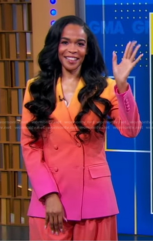 Michelle's ombre blazer and wide-leg pants on Good Morning America
