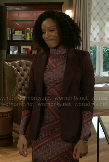 Naomi's paisley print dress on Beyond the Gates