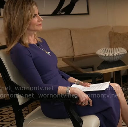 Natalie Morales' navy dress on CBS Mornings