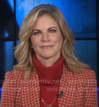 Natalie Morales' red houndstooth blazer on CBS Mornings