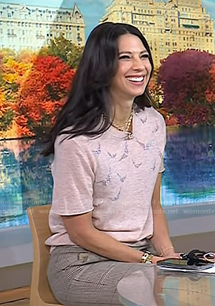 Natalie's pink embellished tee on Today