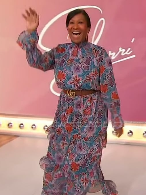 Nicole Avant's floral print mini dress on Sherri