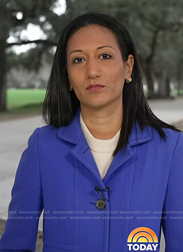 Priya Sridhar's blue coat on Today