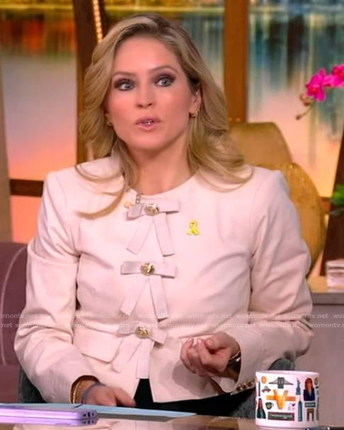 Sara's bow embellished jacket on The View