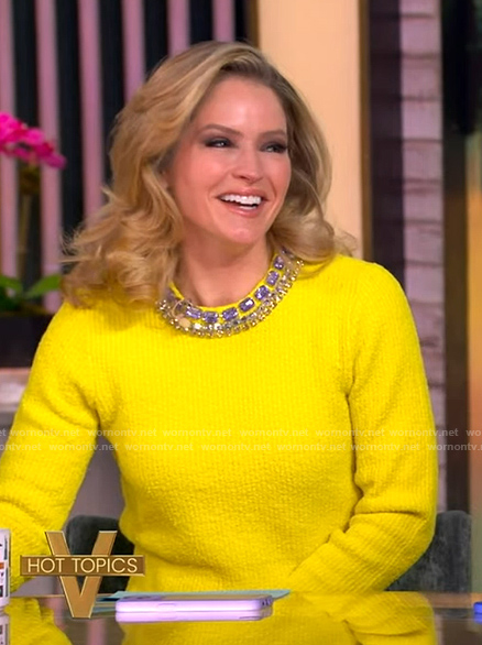 Sara's yellow embellished sweater on The View