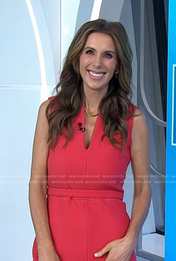 Sarah Eggenberger's pink v-neck dress on Today