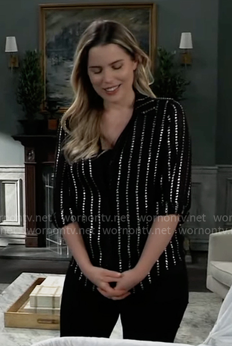 Sasha's black star striped shirt on General Hospital