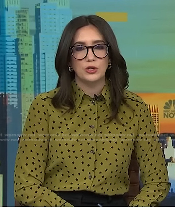 Savannah's green star print shirt on NBC News Daily