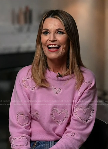Savannah's pink heart sweater on Today