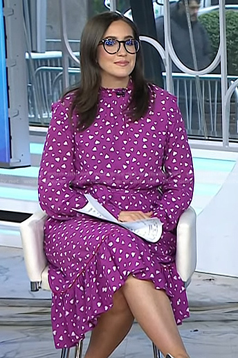 Savannah's purple heart print midi dress on Today