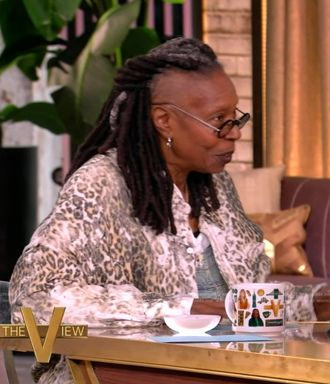 Whoopi's leopard print distressed shirt on The View