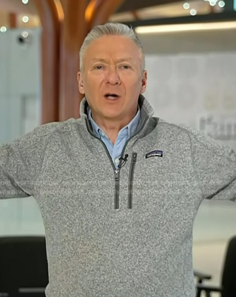 Tom Costello's grey fleece sweater on Today