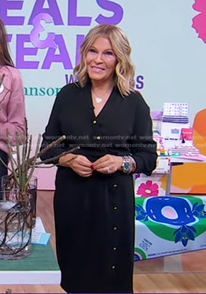 Tory's black asymmetric button shirtdress on Good Morning America