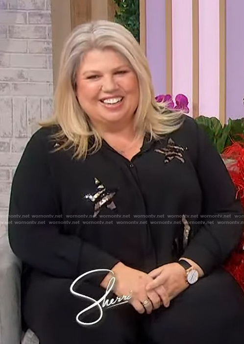 Urzila Carlson's black star blouse on Sherri