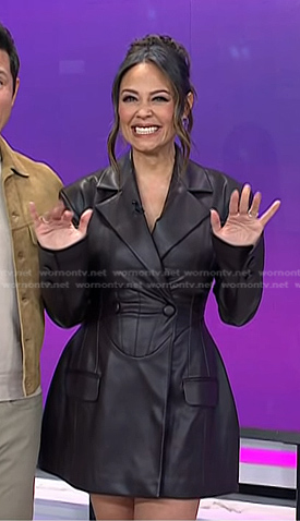 Vanessa Lachey's leather blazer mini dress on Today