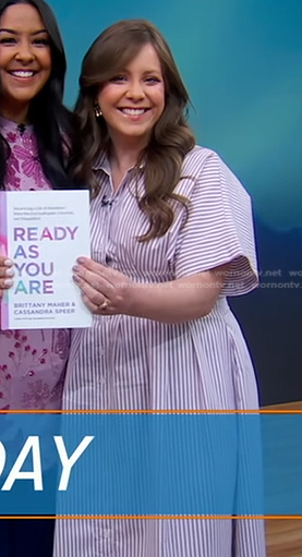 Cassandra Speer's pink striped dress on Good Morning America
