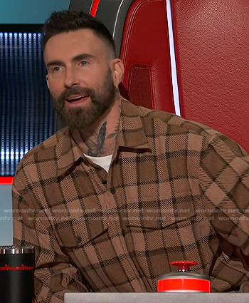 Adam Levine’s brown plaid shirt on The Voice
