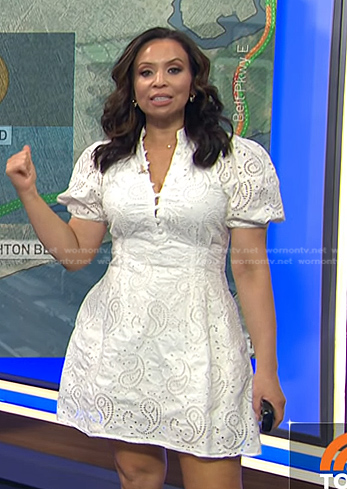 Adelle's white paisley eyelet dress on Today