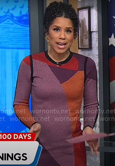 Adriana Diaz's colorblock knit dress on CBS Mornings