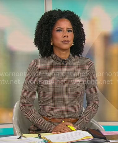 Adriana Diaz's plaid top and skirt on CBS Mornings