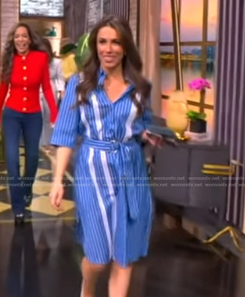 Alyssa's blue striped shirtdress on The View