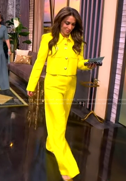 Alyssa's yellow jacket and pants on The View