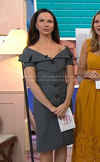 Barbara's grey off-shoulder dress on Today